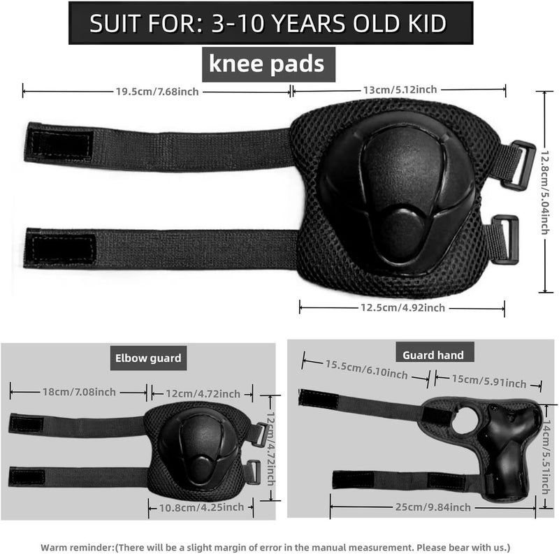 SHENMOREN Kids Protective Gear Set Knee Pads for Kids 3-10 Years Toddler Knee and Elbow Pads with Wrist Guards 3 in 1 for Skating Cycling Bike Rollerblading Scooter - Image 3